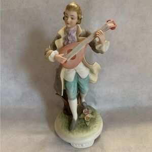 New Vintage Lefton Albert Figurine Man Playing a Mandolin
